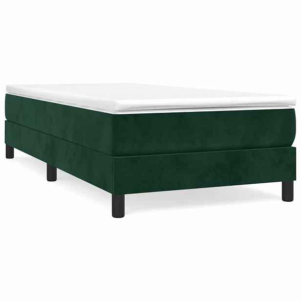 vidaXL Rám postele s boxspringem tmavě zelená 80 x 200 cm samet