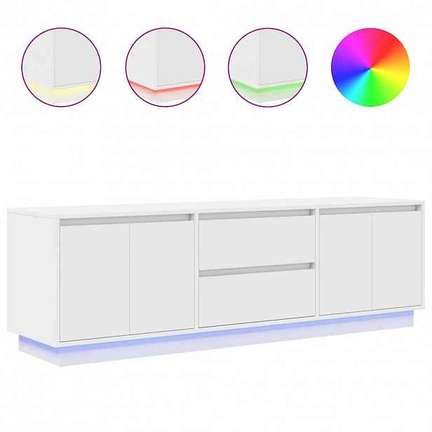 vidaXL TV skříňka s LED osvětlením bílá 160,5x41x50 cm