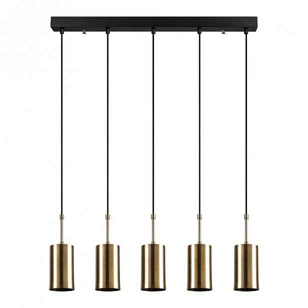 Závěsné svítidlo pro 5 žárovek ve zlaté barvě Opviq lights Kem