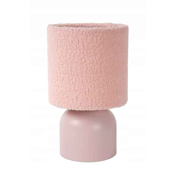 noční stolní lampa růžová s bavlněným stínítkem do ložnice 28 cm Lucide