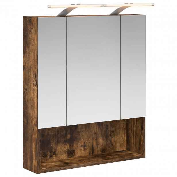 vidaXL Koupelnová zrcadlová skříň Kouřový dub 60 x 14.5 x 70 cm
