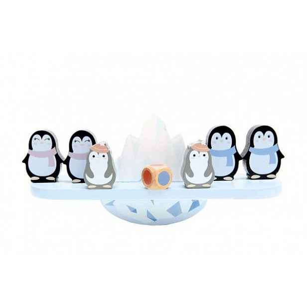 Balanční hra tučňáci, dřevo, 24 x 11,5 x 8 cm, 8 ks