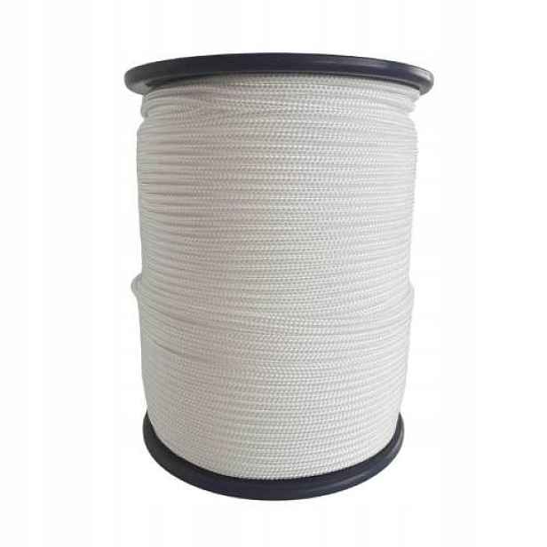 Šňůra pletená s jádrem Pa 6 mm, 100 m, bílá, Enpro