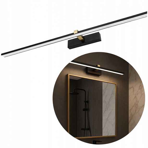 Stěnové Svítidlo Do Koupelny Led Lampa Nad Zrcadlo Obraz 18W Černo-zlatý Kov IP44