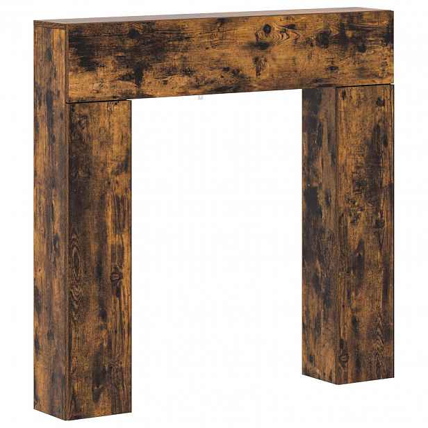 vidaXL Rám krbu Kouřový dub 102 x 18 x 100,5 cm Kompozitní dřevo