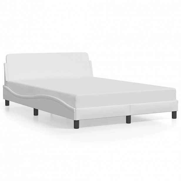 vidaXL Rám postele Dover bílý 120x200 cm umělá kůže