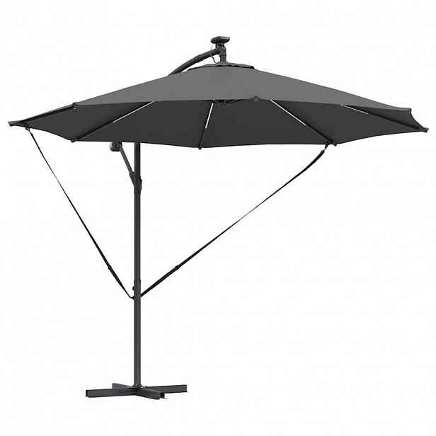 vidaXL Slunečník 294 x 294 x 248 cm Polyester a hliník Antracit