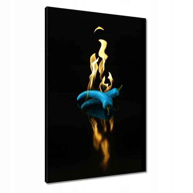 Obrazy 60x90 Modrá paprika v ohni