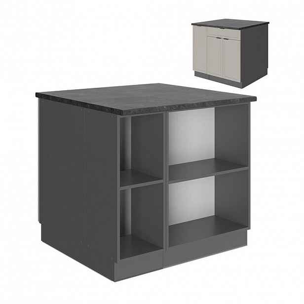 Vicco KUCHYŇSKÝ OSTROV Fame-Line GreyBeige 90 cm se zásuvkou, bez pracovní desky