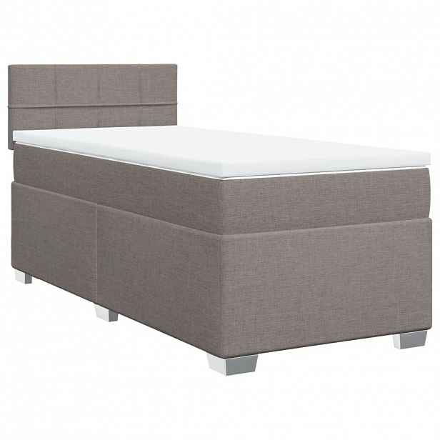 vidaXL Box spring postel s matrací taupe 90x200 cm textil