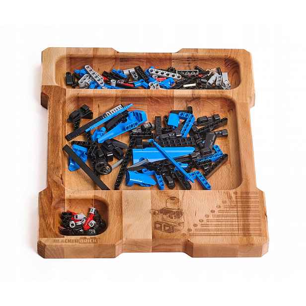 Bukový pravý organizér Blacked Brick pro skládání Lego kostek