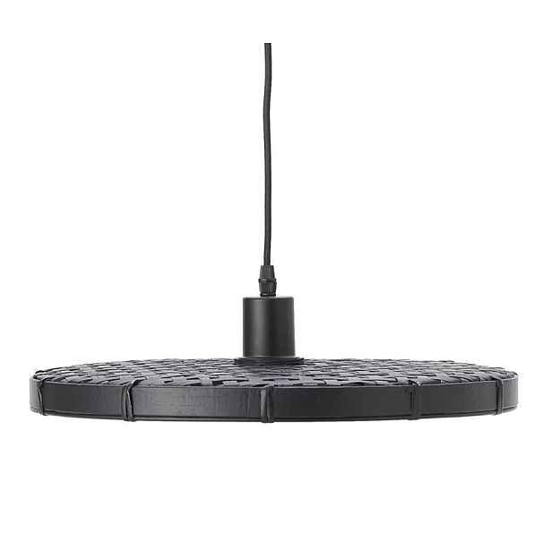 Černé ratanové světlo Paloma s výpletem - Ø 40*3cm / E27 Light & Living