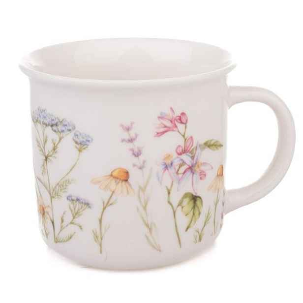 hrnek 440ml, 1ks, LUČNÍ KVĚTY 2, porcelán