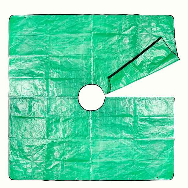 TEMU Tato asfaltová krajinná krytka pro úpravu kolem měsíčního domu, rozměry 100,0 cm x 100,0 cm, s otvorem 20,0 cm, včetně lapače pro úpravu keřů,