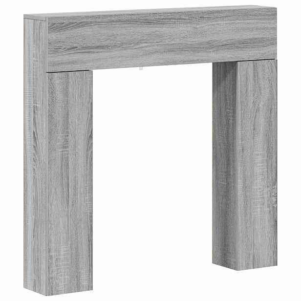 vidaXL Rám krbu Šedý Sonoma 102 x 18 x 100,5 cm Kompozitní dřevo