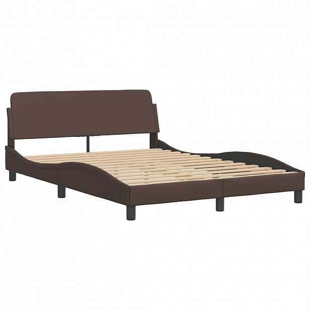 vidaXL Rám postele Dover hnědý 120x200 cm umělá kůže