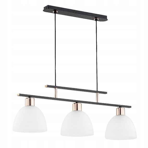 Závěsná lampa loft černo-zlatá 3xE27 bílé stínítko Sonata Alfa