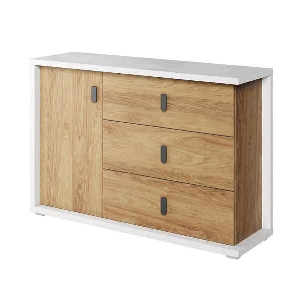 Casarredo Komoda SOMAS 05 1D3S bílá/ořech natural