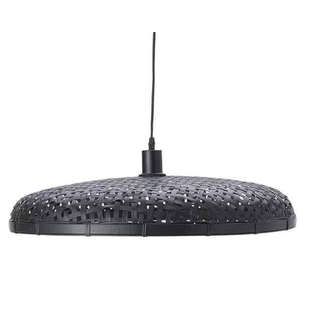 Černé ratanové světlo Paloma s výpletem - Ø 60*9cm / E27 Light & Living