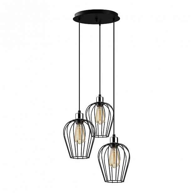 Černé závěsné svítidlo pro 3 žárovky Opviq lights Tel