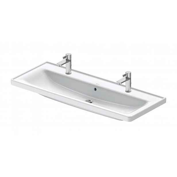 Duravit D-Neo - Dvojumyvadlo 120x48 cm, s přepadem, otvor pro baterii, bílá 2367120024