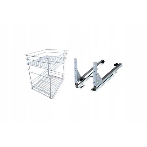 Koš do spodní skříňky Cargo 40 cm 400 Bílý 2p s tlumením dovírání Rejs plný výsuv