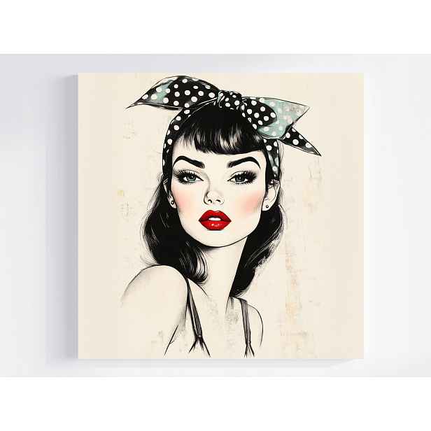 Obraz Na Plátně Canvas Žena Dívka Rockabilly Vintage Retro 50x50