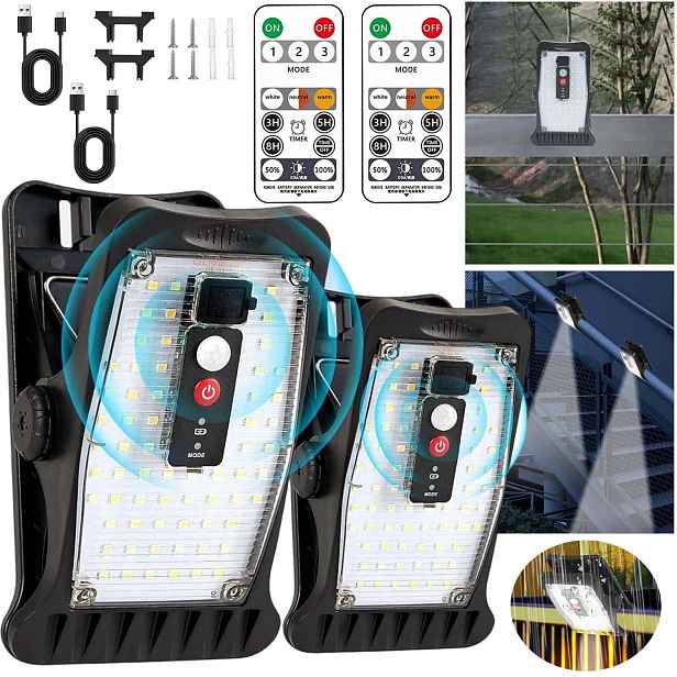 Solární Lampa Fasádní 70 Led Zahradní Solární Senzor Soumraku Pohybu 5-7 M