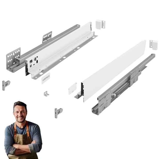 Šuplík Hafele Matrix Slim 450 mm H-64 35 kg 514.10.824 Tenkostěnná bílá