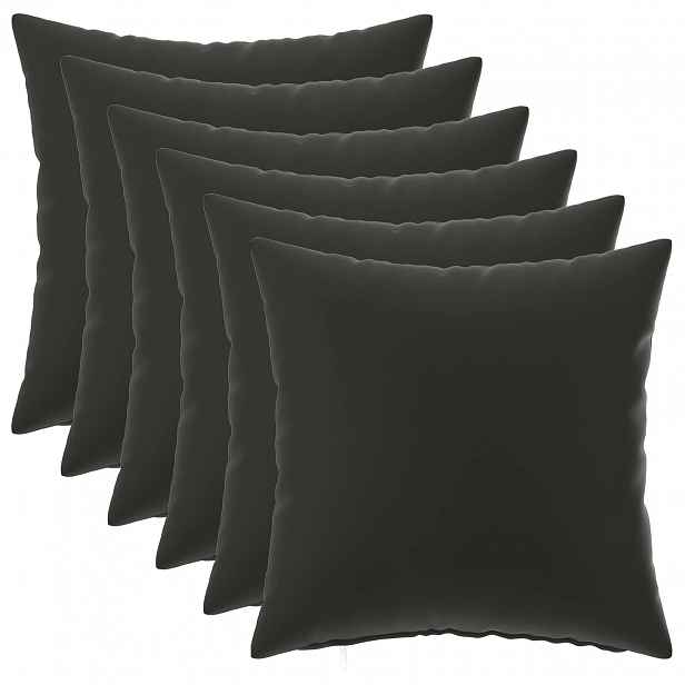 vidaXL Povlak na polštář 6 pcs HEERLEN Černá 35 x 35 cm Polyester