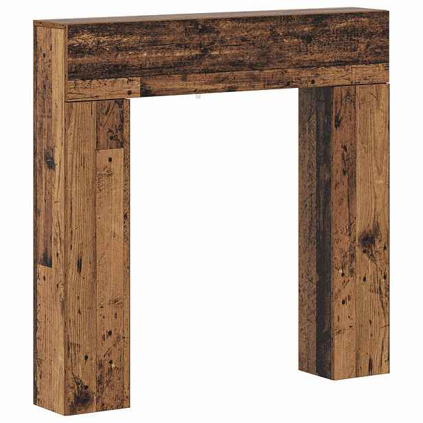 vidaXL Rám krbu Staré dřevo 102 x 18 x 100,5 cm Kompozitní dřevo