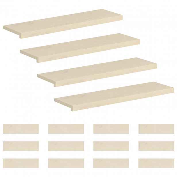 vidaXL Schodové nášlapy 16 ks 90 x 30 x 2 cm Bílá Masivní dubové dřevo