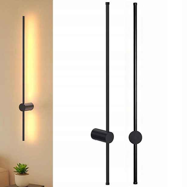 Moderní nástěnná Led lampa vnitřní 60 cm, černá