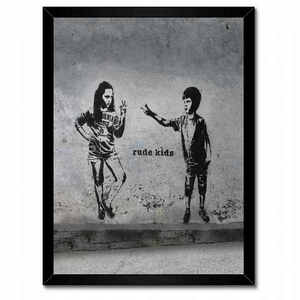 Plakáty v rámu 30x40 Banksy Rude kids Graffiti