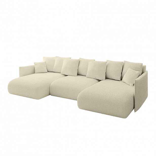 ALTDECOR SEDACÍ SOUPRAVA s funkcí lůžka a úložným prostorem pod postelí ONESK-U 317x177x72 béžová buklé