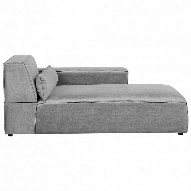 Beliani ČALOUNĚNÉ LEHÁTKO CHAISE LONGUE LEVOSTRANNÉ Látka Šedé Hellnar