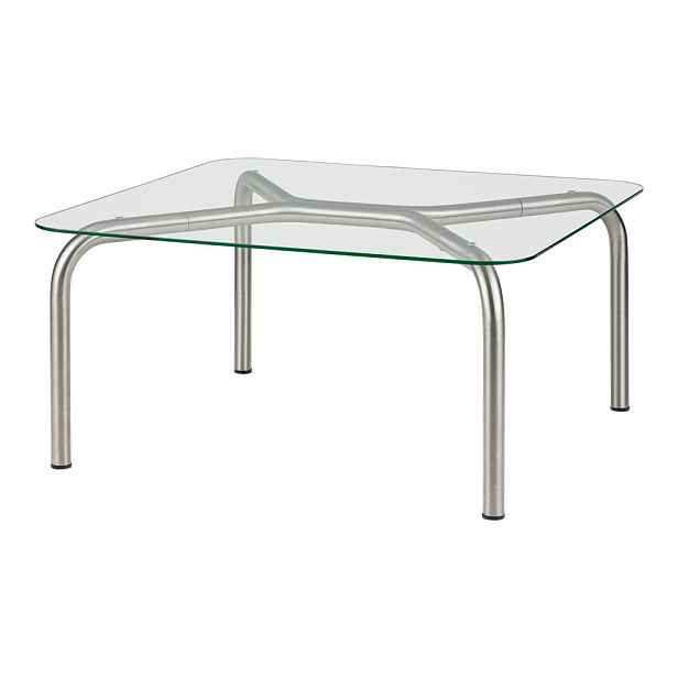 Konferenční stolek se skleněnou deskou ve stříbrné barvě 60x80 cm Uku – noo.ma