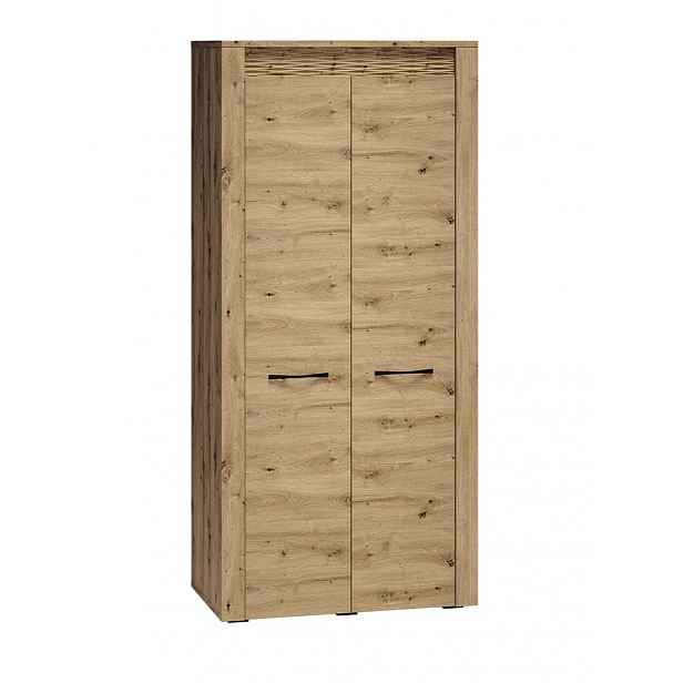Šatní skříň DIANDRA - šířka 92 cm, dub artisan