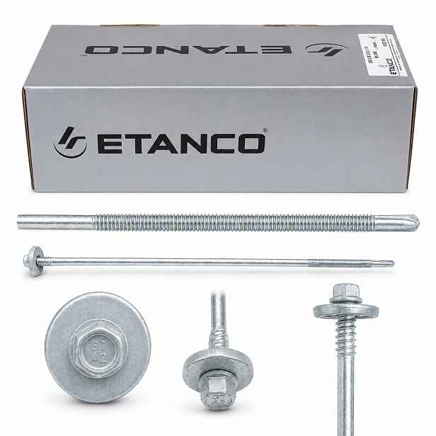 Šrouby Etanco do sendvičové desky 140 mm do oceli 12 mm Pozink 100 ks