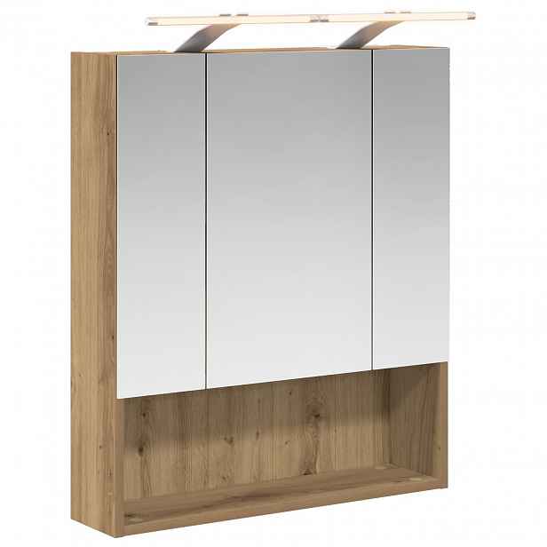 vidaXL Koupelnová zrcadlová skříň Umělecký dub 60 x 14.5 x 70 cm