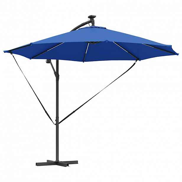 vidaXL Slunečník 294 x 294 x 248 cm Polyester a hliník Azurblau