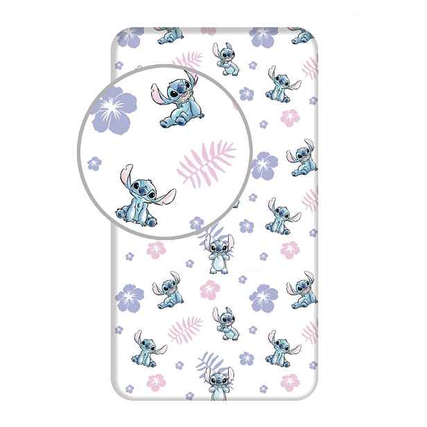 Napínací bavlněné dětské prostěradlo na jednolůžko 90x200 cm Lilo and Stitch – Jerry Fabrics
