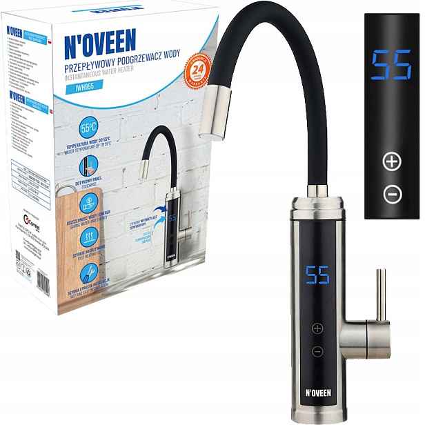 Průtokový ohřívač vody Noveen IWH955 Flexibilní Led výtok Inox