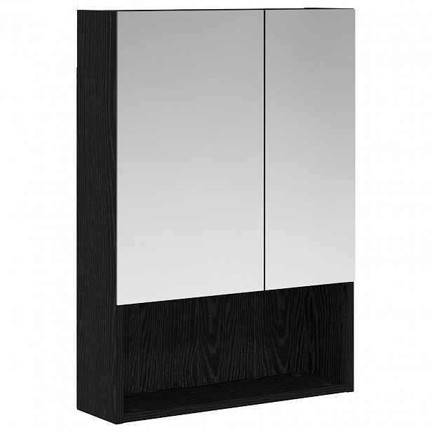 vidaXL Koupelnová zrcadlová skříň Černý dub 50 x 14,5 x 70 cm