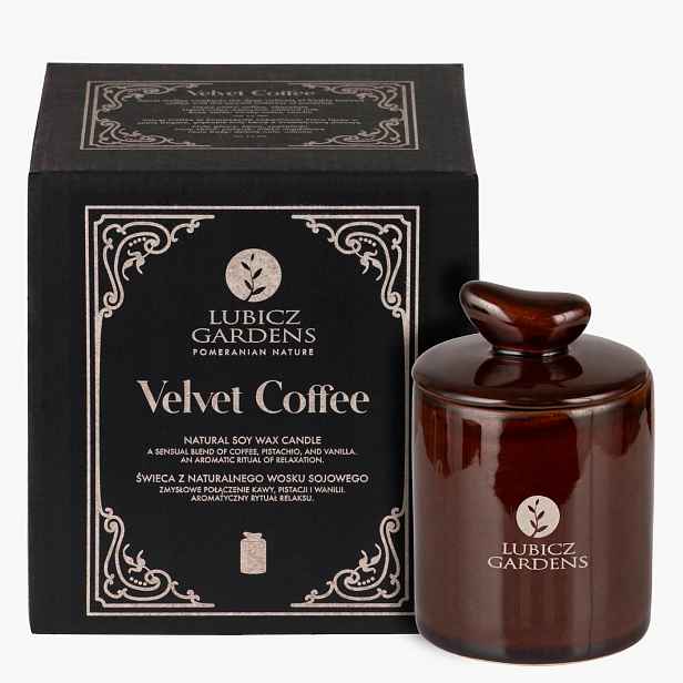 Lubicz Gardens Velvet Coffee svíčka kulatá 135 g