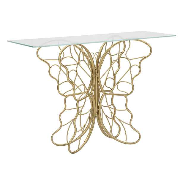 Mauro Ferretti Konzolový stolek Butterfly 110 cm zlatý