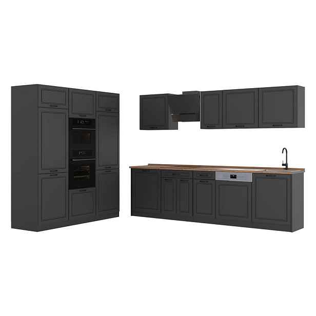 Vicco KUCHYŇSKÝ KOUT R-Line, Antracitový venkovský dům/Antracit, 180 cm pracovná doska Dub Goldkraft
