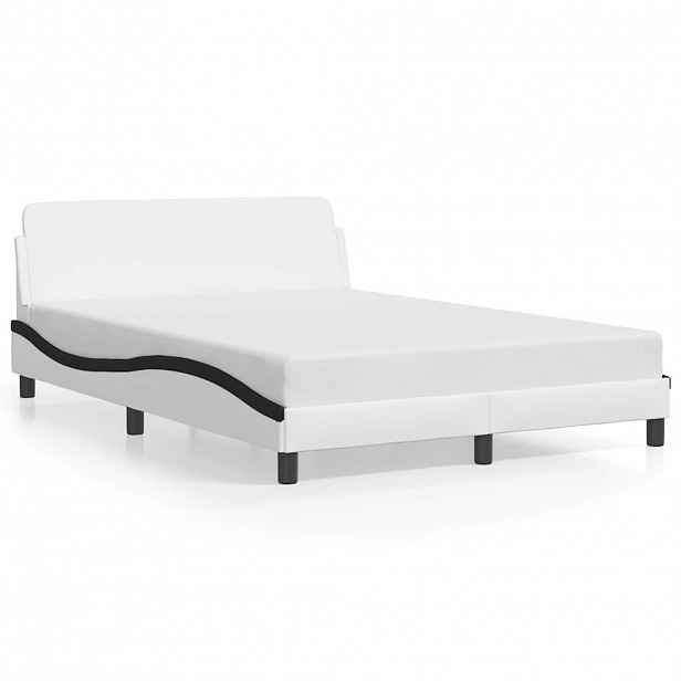 vidaXL Rám postele Dover bílý a černý 120 x 200 cm umělá kůže