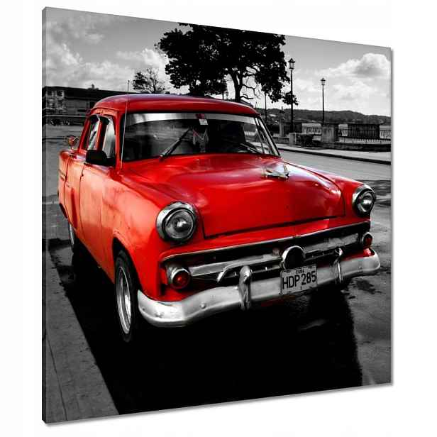 Obrazy 80x80 Kubánské červené auto