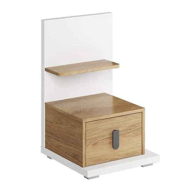 Casarredo Noční stolek pravý SOMAS 08P 1S bílá/ořech natural